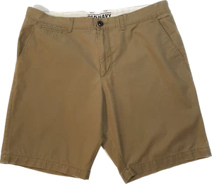 Old Navy Herrenshorts Größe 38 braun vorne flach schmale Passform 100 % Baumwolle Schrittlänge 9 - Bild 1 von 9