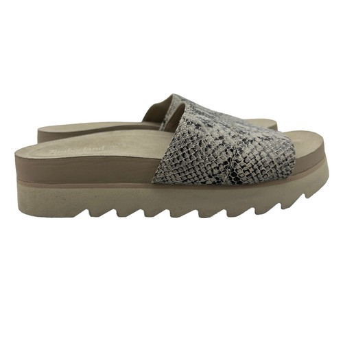 Timberland sandalo donna 8 5 Santa Monica alba slide grigio stampa serpente pelle