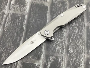 TwoSun TS21 - Grau Klappmesser D2 Klinge Titangriff Kugellager Schnellöffner - Bild 1 von 11