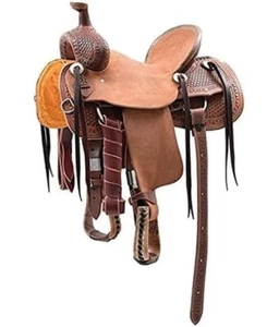 Leder Wade Tree A Gabel Western Roping Ranch Pferd Sattel Tack Set 10"-18" Sitz - Bild 1 von 1