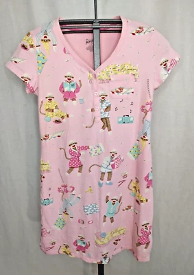 Camisola Nick & Nora meia macaco pijama festa travesseiro luta XS rosa - Imagem 1 de 4