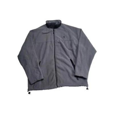 Мужская куртка с длинным рукавом Duck Head серая флисовая размер большой карманы на молнии  - Изображение 1 из 4