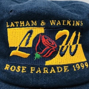 Vtg LATHAM & WATKINS ROSE PARADE 1999 Blue Hat Global Law Firm Strapback  - Picture 1 of 4