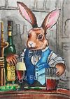 ACEO art PRINT Easter Bunny Rabbit Artist Signed and Dated original art print