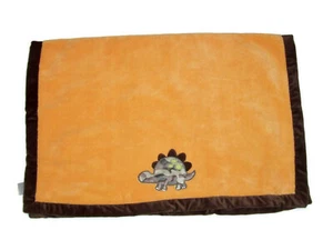 Carters Orange Brown Trim Camo Dinosaur Baby Blanket Camouflage 30x40 Lovey - Picture 1 of 2