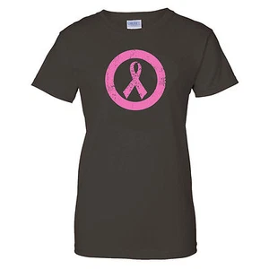 Breast Cancer Ribbon Awaremess Ladies Tee Shirt 10% to Amer Cancer Society - Picture 1 of 21