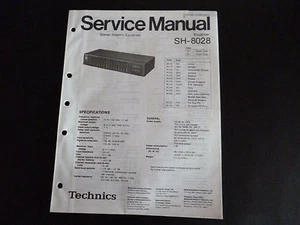 Original Service Manual Technics Equlizer SH- 8028 - Picture 1 of 1
