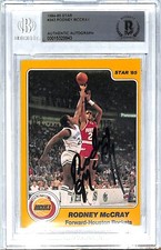 1984-85 Star RODNEY McCRAY Rockets Signed Auto Rookie Card #243 Beckett BAS Slab