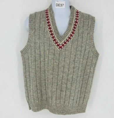 Suéter De Colección Pendleton Para Hombre Gris Lana Cuello en V Sin Mangas Acanalado Tejido Talla Grande Foto 1 de 4