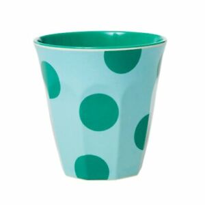 RICE Melamine cup in green spot print - combined postage available
