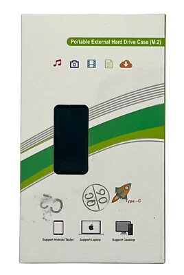 NEW Portable External Hard Drive Case (M.2) 2 TB - C2 Black - Image 1 of 4