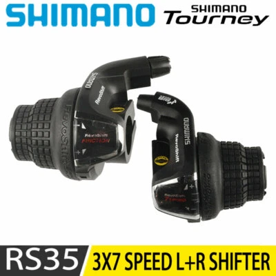 SHIMANO TOURNEY SL RS35 Left Right Twist Grip Shifters Lever 3x7 Speed MTB Bike - Image 1 of 4