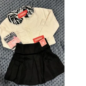 NWT Gymboree Wild One Zebra Cardigan Sweater Quilted Holiday Skirt Tights LOT 5 - Picture 1 of 19