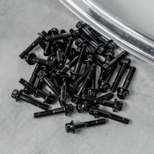 140x M6 32mm Black 3PC Wheel Split Rim Assembly Bolts BBS RS OZ Schmidt RH Screw - Picture 1 of 1