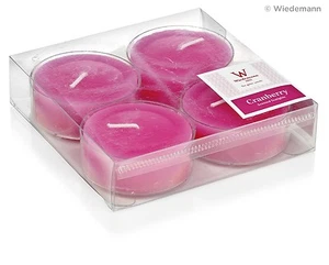 4x Maxi Teelichte Duftkerzen "Cranberry" Ø57mm Kerzen Wiedemann Deggendorf - Picture 1 of 1