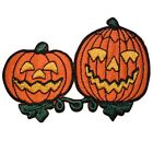 Jack-O-Lantern Applique Patch - Halloween, Pumpkin Badge 3" (Iron on)