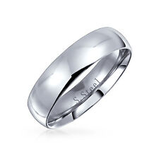 Dome Couples Ring Wedding Band Shine Polished Stainless Steel 5MM