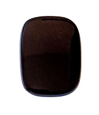 Cabochão 20x15mm Natural Preto Almofada de Ônix Flat Buff Top AAA+ Corte Alemão - Imagem 1 de 2