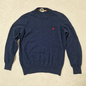 Timberland Sweater Mens M Navy Blue Soft Handfeel Crew Neck Pullover Wool Blend - Picture 1 of 10