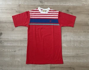 Vintage NOS NEU Hang Ten klassisch gestreiftes Herren-T-Shirt Größe Small rot blau - Bild 1 von 11