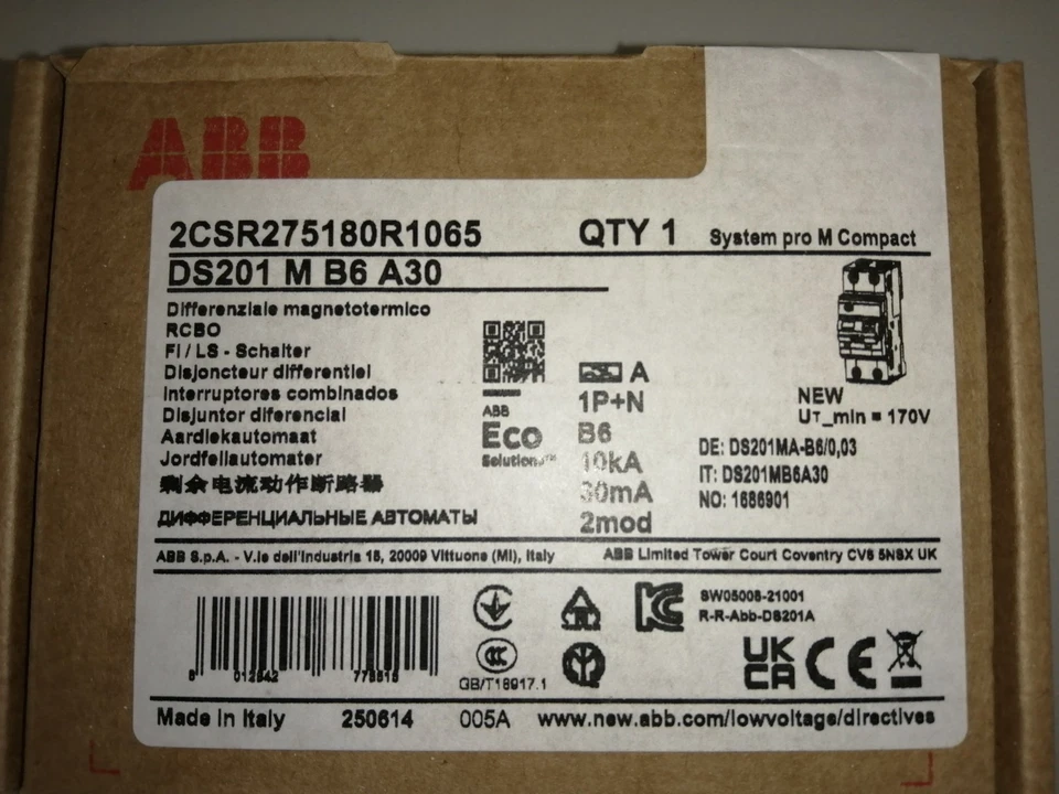 ABB DS201 MA B6 / 0,03 FI/LS-Schalter,  2CSR275180R1065 - Bild 1 von 1