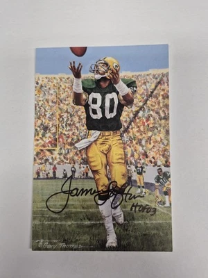 James Lofton NFL Goal Line Art CardbSigned HOF 03 Green Bay Packers JSA - Image 1 of 2