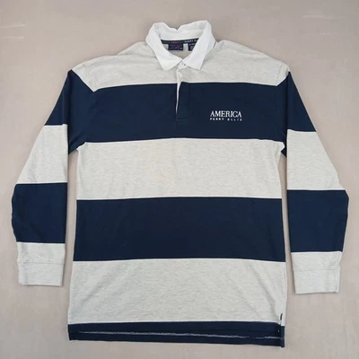VTG Perry Ellis America XL Mens Shirt Polo Rugby 21x30 **Fits A Small ** 90s - Image 1 of 4