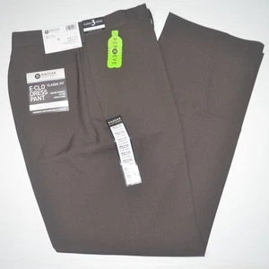 NUEVO CON ETIQUETAS HAGGAR Pantalones de Vestir Calce Clásico E-Clo Cintura Flexible Elastizados Frente Plano 38 x 32 - Imagen 1 de 4