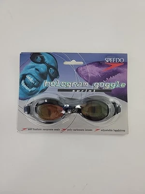 Vintage Hologram Goggles Smoke Speedo Sprint Reptile Swimming Accessory - Image 1 of 4