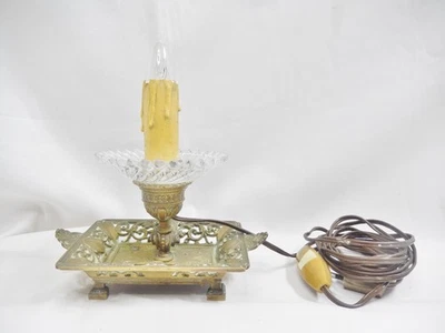 Ancien lampe de chevêt en bronze 220V - Photo 1/4