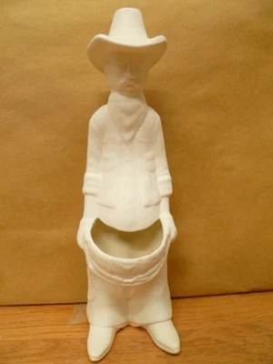 C-0645 Pantalones de Vaquero Pequeños Plumón Cactus Maceta 8"T Cerámica Bisque U Pintura Foto 1 de 4