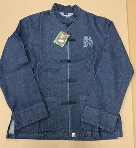 SS20 A BATH APE BAPE TIGER SHARK INDIGO DENIM CHINA JACKE GR. 2XL - Bild 1 von 3