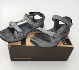 Jack Wolfskin Grey Zebra Print Women’s Sandles Size 11 - Picture 1 of 7