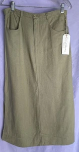 NWT Green Linen French Laundry Long Skirt 33”long Sz. SM - Picture 1 of 5