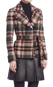 $598 Polo Ralph Lauren 4 Small Green Plaid Peacoat Jacket RRL Mackinaw Huntsman - Picture 1 of 12