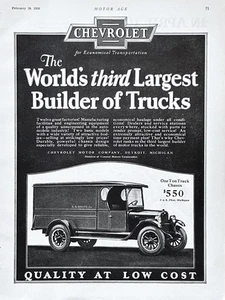 1926 Ad Chevrolet One Ton Truck $550 3rd Largest Builder Of Trucks - Picture 1 of 1
