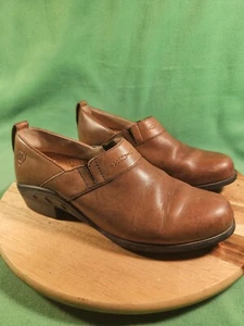 ARIAT ATS Leather Paddock Clogs size 6 B Slip-On Casual 52326 Brown Equestrian - Picture 1 of 7