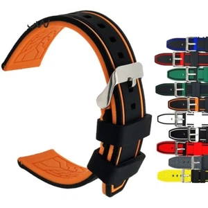 Replacement Watch Strap Soft Silicone Waterproof Rubber Bracelet Band 20-26mm - Picture 1 of 36