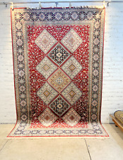 Oriental Handmade Handknotted Kashmir Silk on Silk Carpet size 6x9 feet