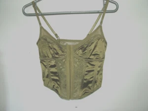 Sage Green Bra Corset Small Out From Under, non wired, boned, long length, lace - Picture 1 of 2