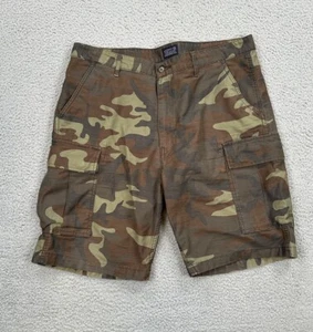 Levi's Strauss Camo Cargo Shorts Men's Size 38 Green Hiking Outdoor Skater Y2K - Picture 1 of 9