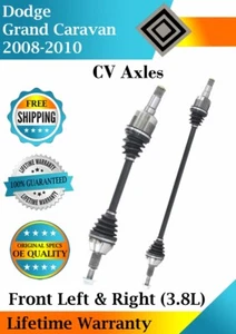 New OE Front CV Axles For 2008-2010 Dodge Grand Caravan 3.8L Lifetime Warranty - Picture 1 of 14