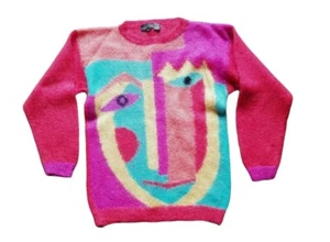 Vtg Renee Tener For Jeanne Pierre Art To Wear PICASSO Mohair Blend Sweater M - Picture 1 of 4