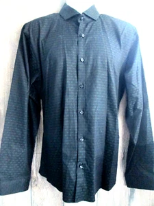 Jared Lang After Hours Slim Fit Mens XL Black Green Long Sleeve Button Up Shirt - Picture 1 of 8