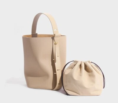 Designer Bucket Bags for Women Leather Large Crossbody Brown Black White New - Image 1 of 4