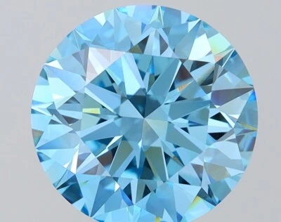 4.00 ct FV Blue-VVS2 Round Diamond IGI Certified Diamond CVD Lab Grown Diamond. - Image 1 of 4
