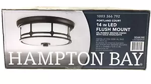 Hampton Bay Portland Court 14 in. 1-Light Oil Rubbed Bronze LED Flush Mount - Picture 1 of 3