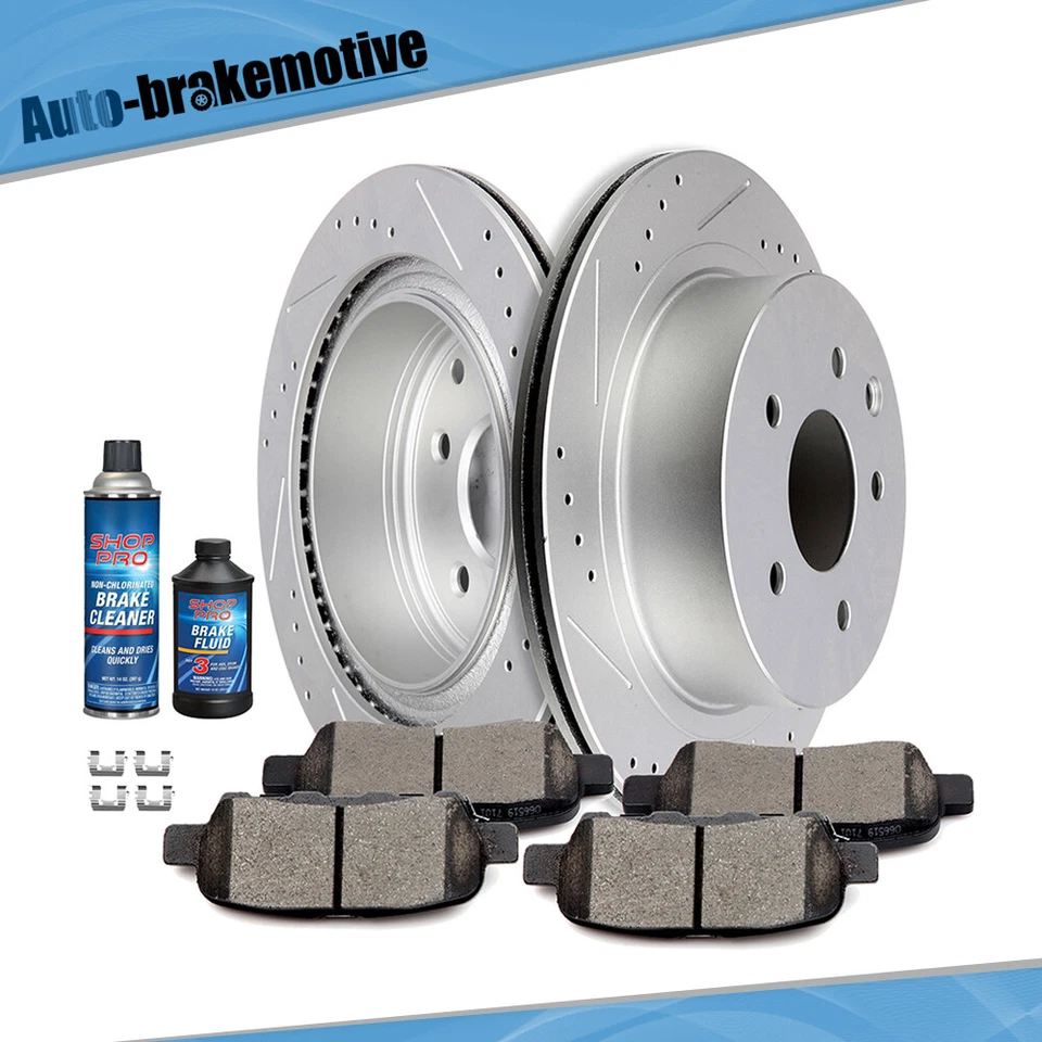 PARA NISSAN LEAF 2008 2009-2017 NISSAN ROGUE ROTORES DE FRENO TRASERO Y PASTILLAS CERÁMICAS Foto 1 de 4