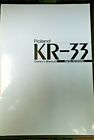 Roland KR-33 Owners Manual