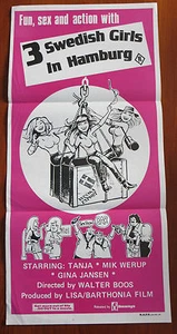 THREE SWEDISH GIRLS IN HAMBURG 1980 Original Daybill Movie Poster Sexploitation - Picture 1 of 3